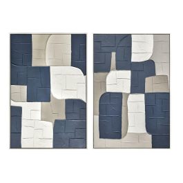 DKD Home Decor Cuadro Abstracto Azul Blanco 4.3 x 123 x 83 cm (2 Unidades) Precio: 176.59000029. SKU: B1FL2PTGAJ