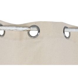 DKD Home Decor Cortina Cottage de Poliéster, Colección Nature23, Color Natural, con Anillas para Barra, 260 cm Alto x 140 cm Ancho