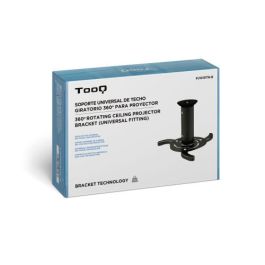 TooQ PJ1010TN-B Soporte de Techo para Proyector Inclinable ±15°, Giratorio ±180°, Carga 10kg, Negro, Distancia 130/200mm