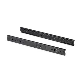 Emuca Lote de 5 juegos de guías para cajones, de bolas, altura 45mm, profundidad 600mm, extracción total, Negro