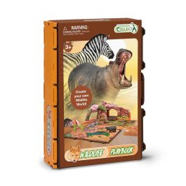 Collecta A1220 Libro-Juego Wildlife Playbook Mundo Salvaje - Set Interactivo Plegable con Escenario y Figuras Animales para Niños +3 Años