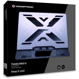 Conceptronic Soporte Base Refrigeración Portátil Ergonómico Ajustable hasta 15.6" Aluminio