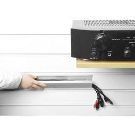 Vivolink Cubierta de Cable de Aluminio Negra 110x6x2cm para Gestión y Protección de Cables con Tapa Abatible