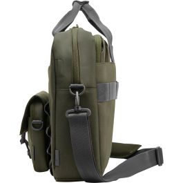 HP Bolsa Bandolera para Portátil de 15,6 Pulgadas, Poliéster, Verde y Gris