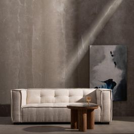 Sofá 3 Plazas Beige Tejido Sibaris 218 X 102 X 77 cm