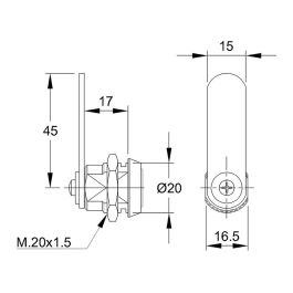 Ifam Cerradura 111 f Níquel Acero Niquelado Lengüeta Recta 45mm con 2 Llaves