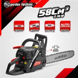 Motosierra de gasolina de 58 cc - Guía de Oregon de 51,5 cm - Elem Garden
