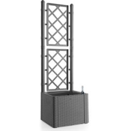 STEFANPLAST - Jardinera Deluxe - cuadrada con rejilla gris piedra - 43x43xh142cm Precio: 80.8900004. SKU: S7175328