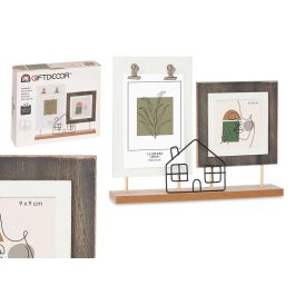 Portafotos Doble Pinza Giftdecor 28x23.5x6 cm Madera MDF Marrón/Negro (6 Unidades) Precio: 66.59000018. SKU: B1B5K9LH8S