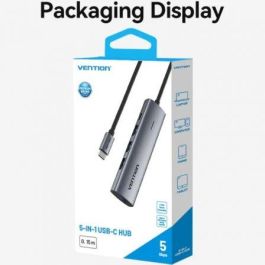 Vention TGZHB Hub USB-C a 3x USB 3.0 y 1x USB-C PD Gris