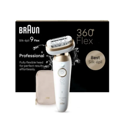 Braun Silk Epil 9-011 Depiladora con Cabezal Flexible y Tecnología Wet & Dry, 40 Pinzas MicroGrip