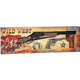 Rifle winschester con pistola y accesorios 8 tiros 77x23x5 cm