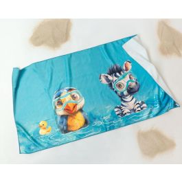 KioKids Toalla de Playa y Piscina Microfibra Azul con Animales Safari Fun 75x150cm. Suave, Absorbente y Secado Rápido, incluye bolsa. Precio: 8.49999953. SKU: B1GWSSX5NW