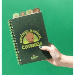 ERIK Cuaderno A5 Groot Marvel, 80 hojas a rayas, tapa blanda, encuadernación wire-o, 4 separadores