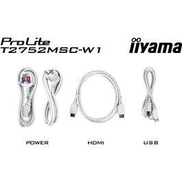 Iiyama T2752MSC-W1 Monitor táctil 27" Full HD IPS, 1920x1080, 10 puntos táctiles, HDMI, DisplayPort, USB Hub, Altavoces, Blanco