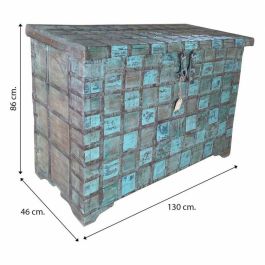 Baúl Alexandra House Living Azul Hierro Acacia Madera de mango 46 x 86 x 130 cm