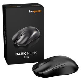 be quiet! Dark Perk Sym Gaming Mouse Inalámbrico 2.4GHz 32000 DPI RGB con Cable USB-C Recargable y Receptor, Óptico, Negro - Mando Derecho