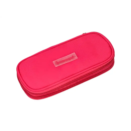 Liderpapel Estuche Portatodo Color Pop con Compartimento Extensible, 2 Cremalleras, Rosa Fucsia, 230x60 mm