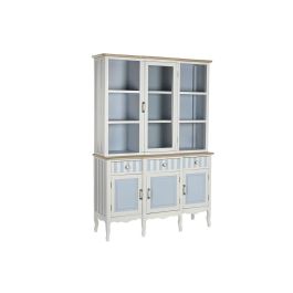 Vitrina Mediterraneo DKD Home Decor Blanco Azul Celeste 44 x 199 x 141.5 cm