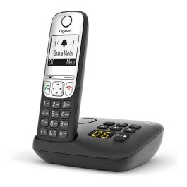 Gigaset Teléfono Inalámbrico DECT/Analógico A690A, Contestador Automático, Altavoz, Negro