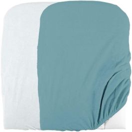 Domiva Juego de 2 fundas para cambiador - 50 x 75 cm - Esponja de polialgodón - Blanco/Nilo