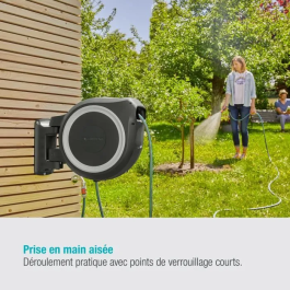 Gardena RollUp L 30 m Enrollador de manguera automático de pared con borde blanco