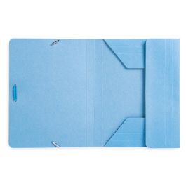 Carpeta Liderpapel Gomas Cuarto 3 Solapas Carton Pintado Azul