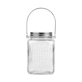 La Mediterranea Tarro de Vidrio con Tapa de Acero y Asa, 1450 ml (11 x 17 x 11 cm) (12 Unidades)