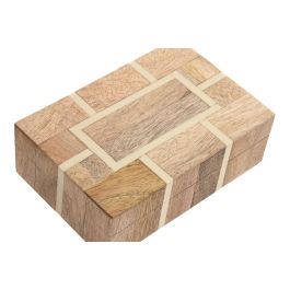 DKD Home Decor Joyero Urban de Mango y Resina Natural Blanco 13 x 7.5 x 18 cm, Set de 2 Organizadores de Joyas