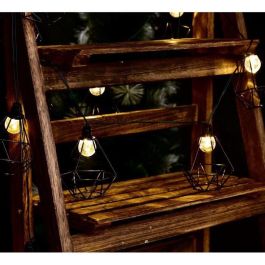 Lumi Jardin Guirnalda Solar LED Exterior Diamante Jaula Mily 10 Bombillas 3.8m, Resistente al Agua, con Encendido Automático y Modos