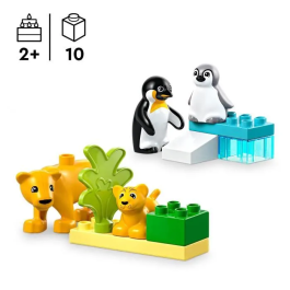 Lego Duplo 10442 Familias de Animales Salvajes: Pingüinos y Leones - Juego de Aprendizaje Temprano