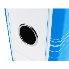 Liderpapel Archivador de Palanca A4 Filing System Forrado Celeste Lomo 80mm con Caja y Compresor Metálico