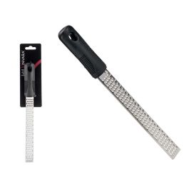 Kinvara Rallador Alargado Mango Negro, Acero Inoxidable y PP, Plata y Negro, 7x34.5x3.5 cm (24 Unidades) Precio: 40.68999979. SKU: S3604972