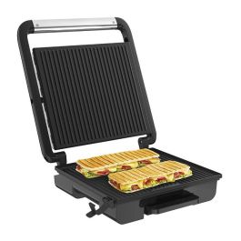 Tefal Tischgrill Inicio GC242D12, Grill de Mesa Negro y Acero Inoxidable, 740 cm², 2000W, Tapa con Bisagra