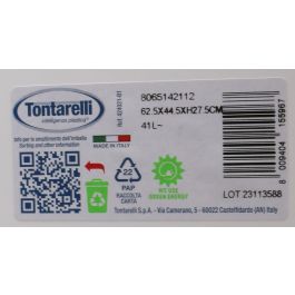 Tontarelli Cesta Ropa C/Asas 45L Cover Line Blanco 62.5x44.5x27.5 cm (12 Unidades)