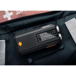 Sandberg Survivor All-in-1 2000 Radio Multifunción con Powerbank, Altavoz, Linterna y Carga Solar/Manivela