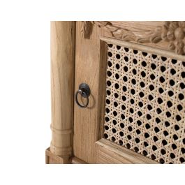 GINER Y COLOMER Mesita de Madera Maciza de Teca con Cajón y Puerta, Acabado Natural