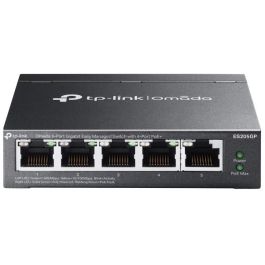 TP-Link ES205G Omada Switch Gestionado Gigabit Ethernet 5 Puertos RJ-45 PoE, 10 Gbit/s, QoS, Montaje Mural, Negro