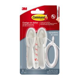 Command 17304 Percha Agrupadora de Cables con 2 Unidades y 3 Tiras Adhesivas para Organización de Cables