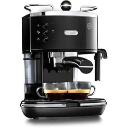 Delonghi ECO 311.BK Cafetera Espresso Icona Classic - Negro Onyx, 1100W, 15 Bar, 1.4L Tanque, Vapor Ajustable