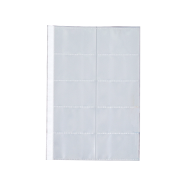 Liderpapel Recambio Fundas Tarjetero DIN A4, Bolsa 10 Hojas, Capacidad 20 Tarjetas por Hoja, Negro, 255 x 310 mm