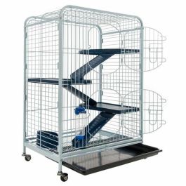 Tyrol Jaula Torre para roedores, vertical, con 3 plataformas, 3 escaleras, biberón, comedero y ruedas, 64x44x93cm Tyrol Jaula Torre para roedores, vertical, con 3 plataformas, 3 escaleras, biberón, comedero y ruedas, 64x44x93cm