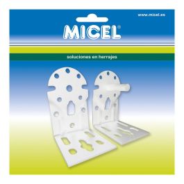 Micel Toldo Soporte Eje TLD08 92555 para Fijar a Pared y Techo Juego Izquierda Derecha Acero Blanco 65x86x108mm