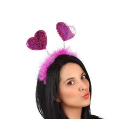 Diadema Corazones Violetas Brillante con Plumas Rosas - Accesorio para San Valentín, Disfraces y Despedidas de Soltera Precio: 0.88999977. SKU: B12TEHFPRM