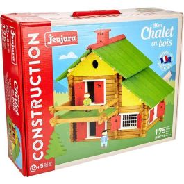 Jeujura My Wooden Chalet - Juego de Construcción de Madera Natural y Teñida con 175 Piezas, para Niños a partir de 5 años