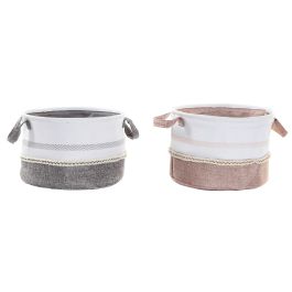 DKD Home Decor Cesta de Ropa Organizadora Estilo Boho Suave de Poliester en Rosa Palo y Gris (Juego de 4 Unidades) 30x20x30 cm Precio: 19.83432. SKU: B1HVXGQH9S