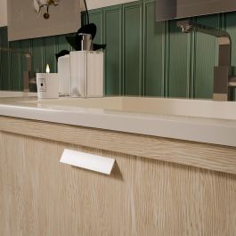 Emuca Lote de 10 tiradores para mueble Torrent, L120mm, intereje 96mm, Aluminio, Anodizado mate