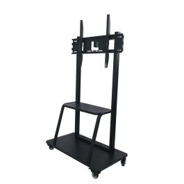 Vivolink Soporte móvil profesional, Máx 150kg, hasta VESA 800x600, para videoconferencia y educación, 1050x550x1830mm con 2 estantes