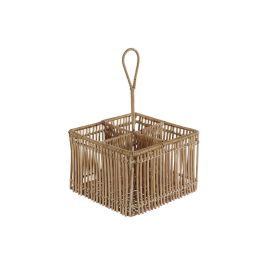 DKD Home Decor Cubertero Organizador de Utensilios de Cocina Estilo Tropical Bohemio Marrón de Ratán y Hierro Medidas 19x19x30 cm Precio: 16.50000044. SKU: B1BALFCA36