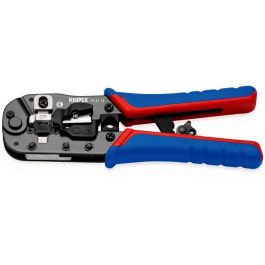 Knipex 97 51 13 Herramienta para prensar RJ-45 Crimpzange para Westernstecker, Negro/Azul/Rojo, 191mm